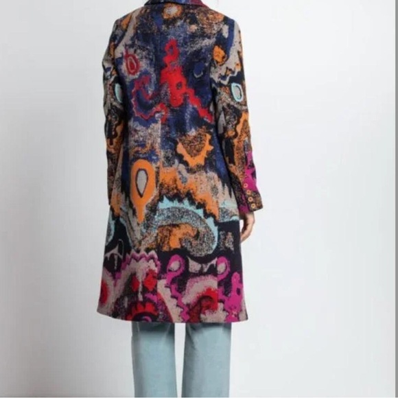 IVKO Multicolor 100% Wool Coat - Picture 3 of 7